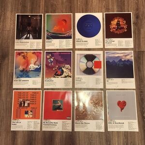 Kanye West Album Art Print Set | 12 Poster Rare Collection | Glossy 15.5x11.5